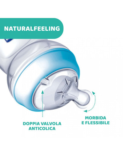 Chicco NaturalFeeling Bottle Medium Flow Blue 250ml 2m+ image 3