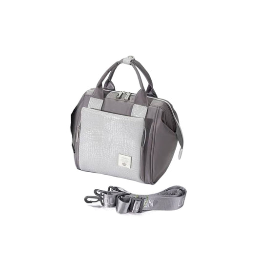 Lequeen Mini Diamond 7TH Edition Soft Waterproof Original mommy bag - Mini Croco Grey ليكوين كروس ميني باج أعلى فئة image 0