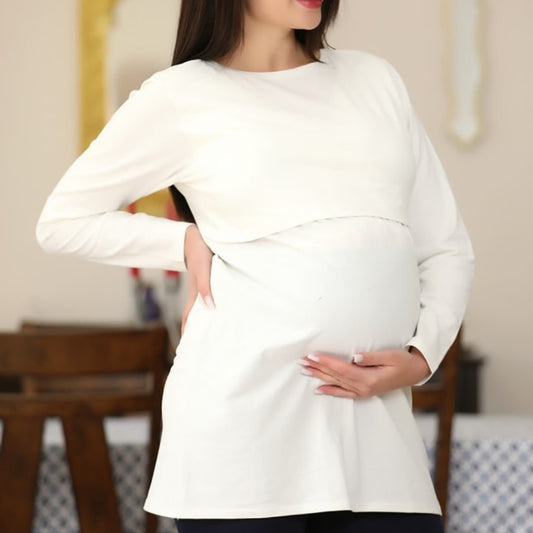 بيزك حمل ورضاعة ابيض واسود قطن ١٠٠٪ براند كراميل - white, M image