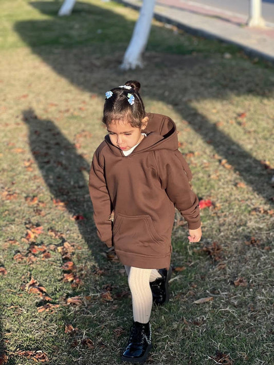 Plush Brown Hoodie for Toddlers