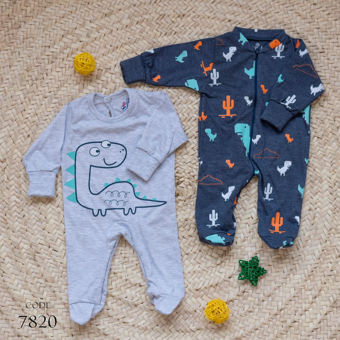 طقم 2 سالوبيت قطن لحديث الولادة image 0