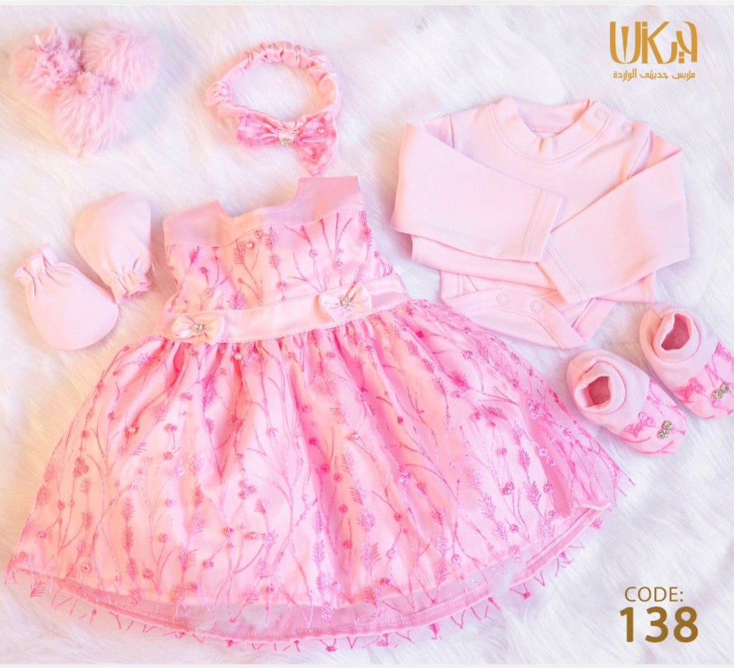 Enchanting Pink Floral & Sparkle Baby Girl Birth Set