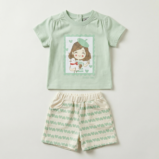 طقم قطعتين صيفي : تي شيرت و شورت