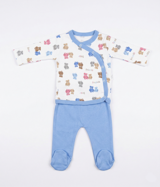 بيجامه اطفال نقشه دباديب ازرق