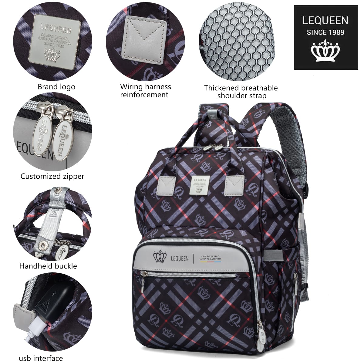 Lequeen 7th Generation New Carohat Blue Set مجموعه ليكوين الجيل السابع جديد كاروهات ازرق