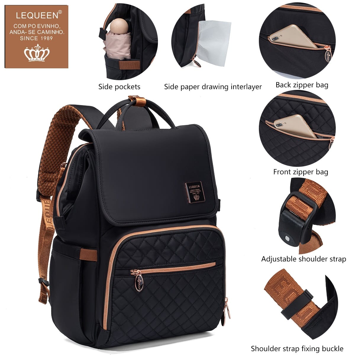 Lequeen 8th Generation New Cover Black Gold Set مجموعه ليكوين الجيل الثامن جديد بغطاء اسود - ذهبي