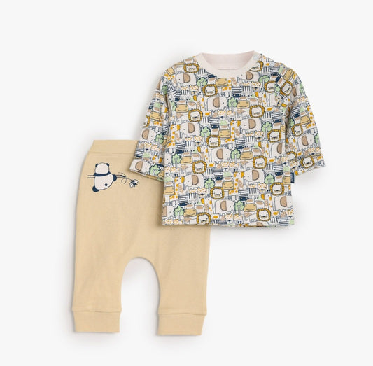 بيجامه جونيور نقشات بنطلون بيج