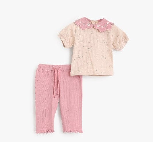 بيجامه جونيور تي شيرت بيج وبنطلون بينك