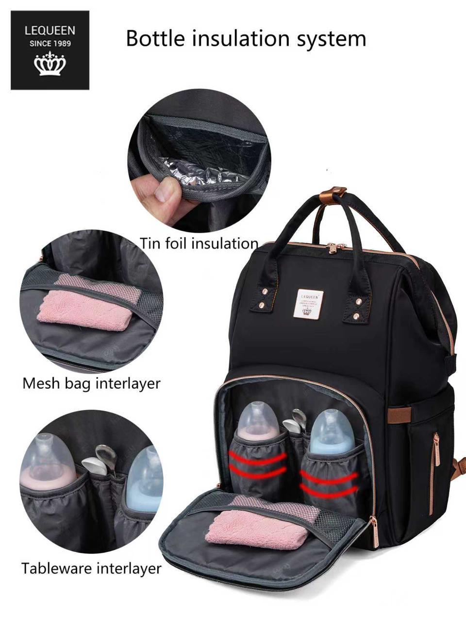 Lequeen 8th Generation Gold Classic Black - حقيبه ليكوين الجيل التامن جولد كلاسيك اسود