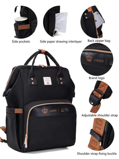 Lequeen 8th Generation Gold Classic Black - حقيبه ليكوين الجيل التامن جولد كلاسيك اسود