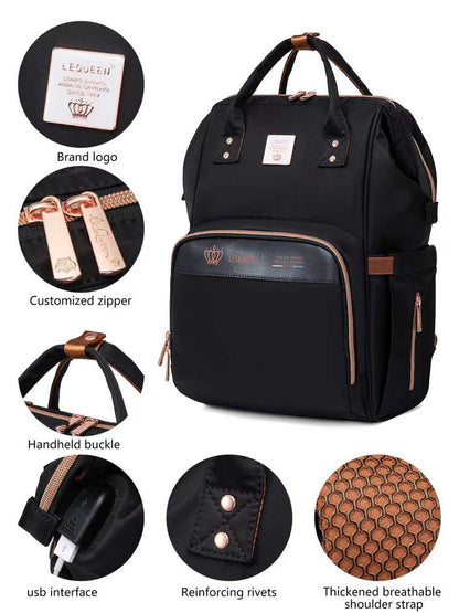 Lequeen 8th Generation Gold Classic Black - حقيبه ليكوين الجيل التامن جولد كلاسيك اسود