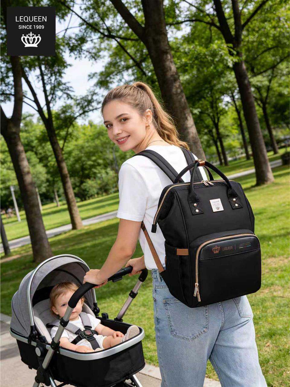 Lequeen 8th Generation Gold Classic Black - حقيبه ليكوين الجيل التامن جولد كلاسيك اسود