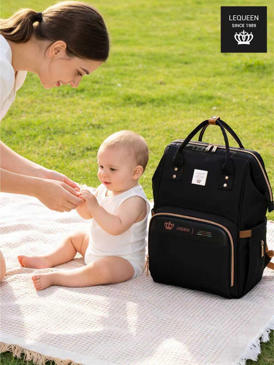 Lequeen 8th Generation Gold Classic Black - حقيبه ليكوين الجيل التامن جولد كلاسيك اسود