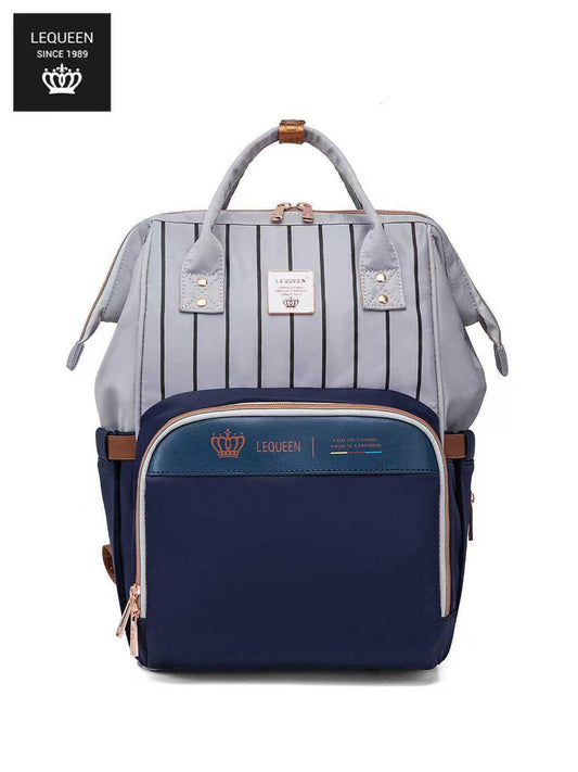 Lequeen 8th Generation Gold Classic Blue Grey - حقيبه ليكوين الجيل التامن جولد كلاسيك ازرق رصاصي