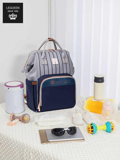 Lequeen 8th Generation Gold Classic Blue Grey - حقيبه ليكوين الجيل التامن جولد كلاسيك ازرق رصاصي