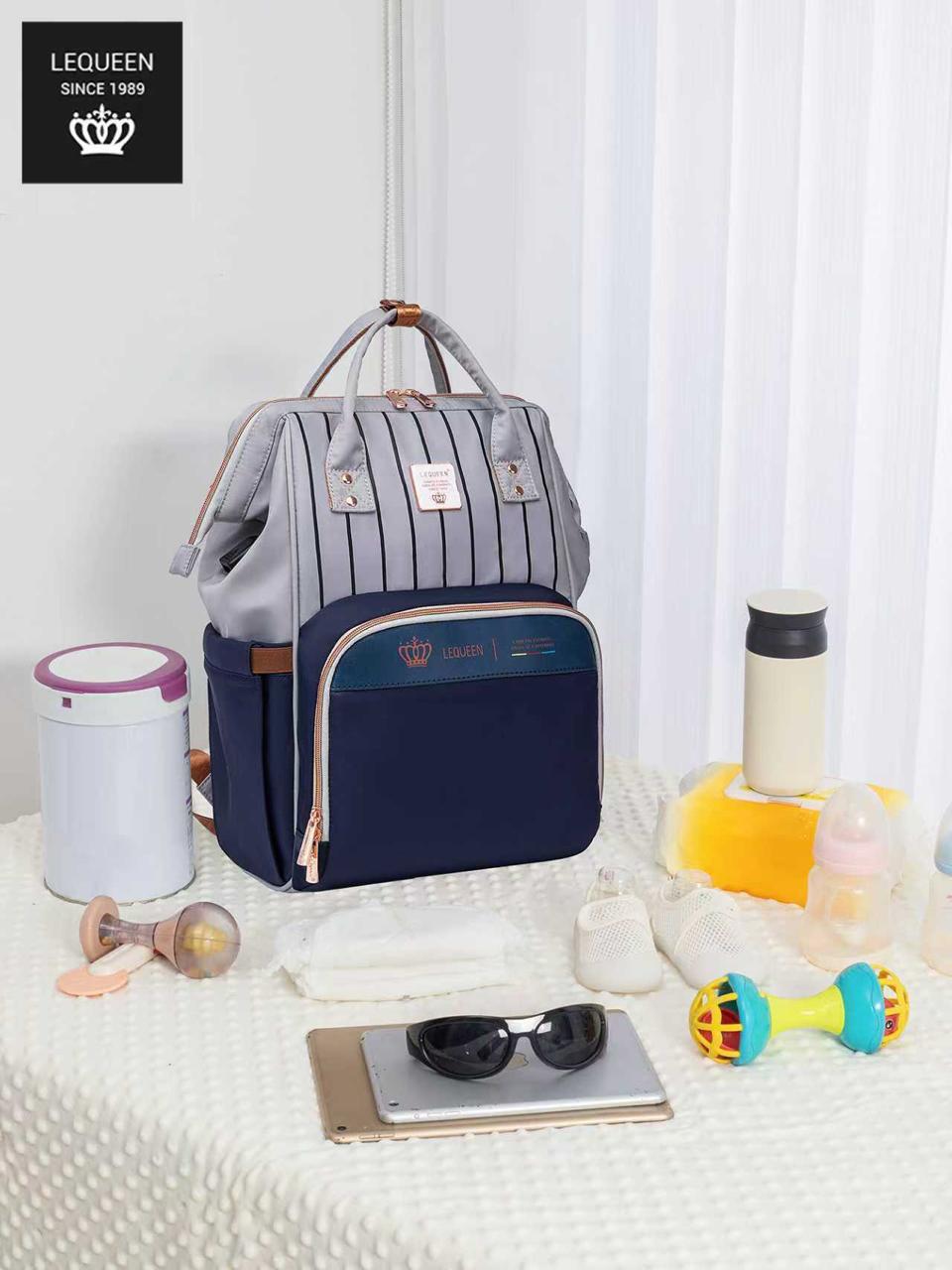Lequeen 8th Generation Gold Classic Grey Black - حقيبه ليكوين الجيل التامن جولد كلاسيك اسود رصاصي