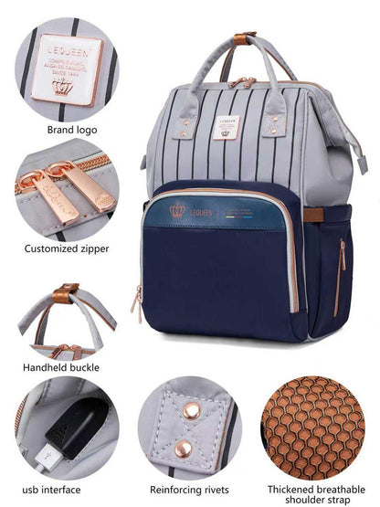 Lequeen 8th Generation Gold Classic Grey Pink - حقيبه ليكوين الجيل التامن جولد كلاسيك بينك رصاصي
