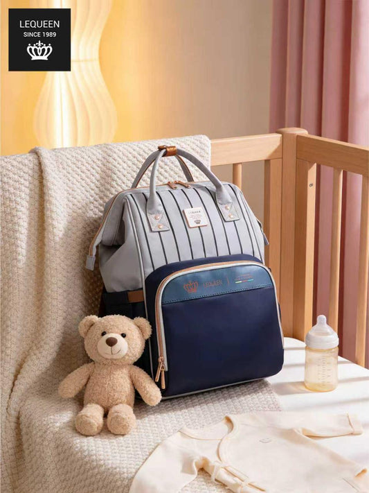 Lequeen 8th Generation Gold Classic Blue Grey - حقيبه ليكوين الجيل التامن جولد كلاسيك ازرق رصاصي