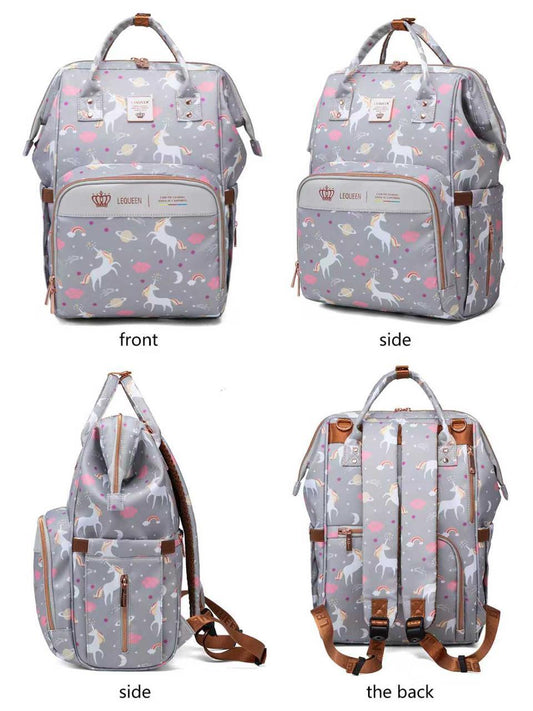 Lequeen 8th Generation Gold Classic Grey Unicorn - حقيبه ليكوين الجيل التامن جولد كلاسيك يونيكورن رصاصي