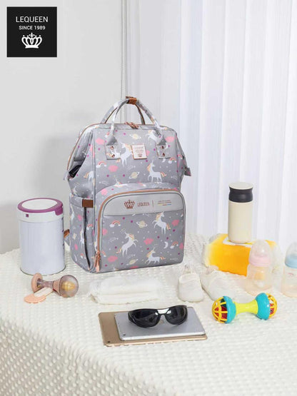 Lequeen 8th Generation Gold Classic Grey Unicorn - حقيبه ليكوين الجيل التامن جولد كلاسيك يونيكورن رصاصي