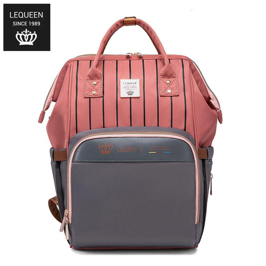 Lequeen 8th Generation Gold Classic Grey Pink - حقيبه ليكوين الجيل التامن جولد كلاسيك بينك رصاصي