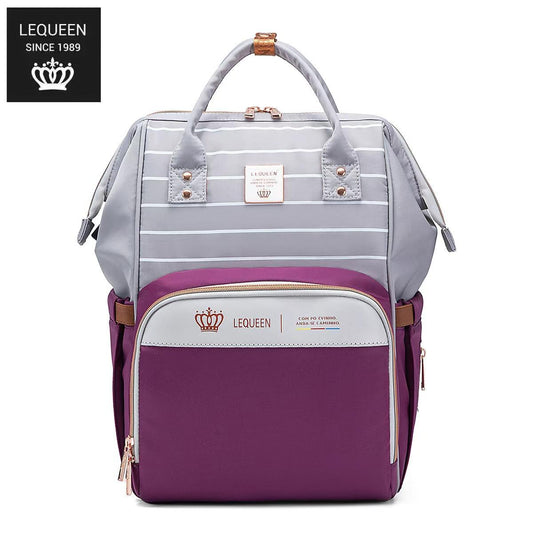 Lequeen 8th Generation Gold Classic Purple Grey -  حقيبه ليكوين الجيل التامن جولد كلاسيك بنفسجي رصاصي