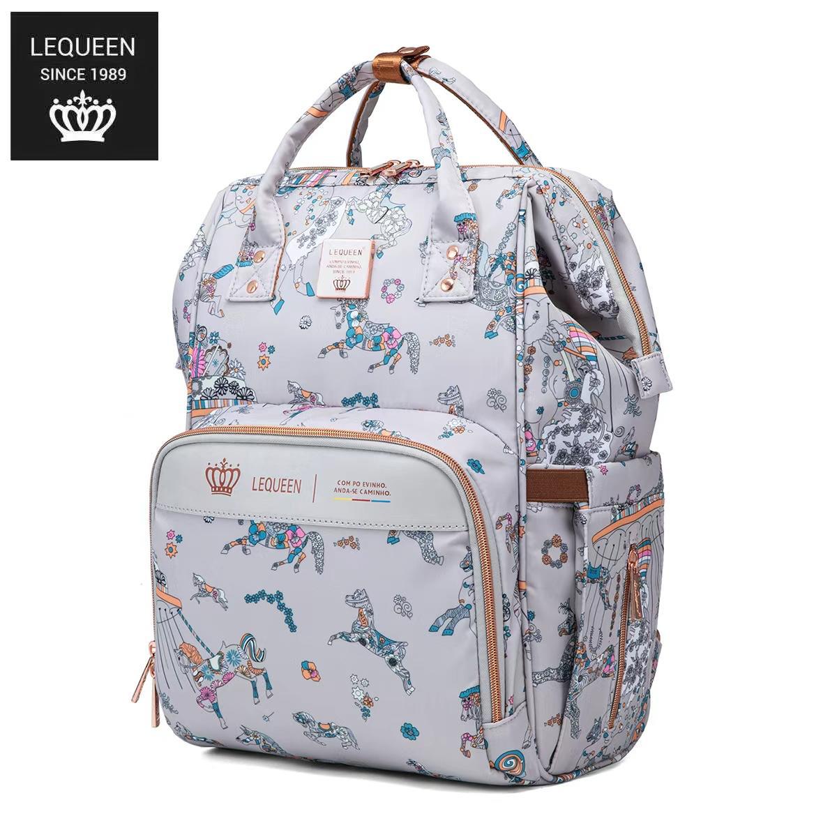 Lequeen 8th Generation Gold Classic Grey New Unicorn - حقيبه ليكوين الجيل التامن جولد كلاسيك يونيكورن رصاصي نيو