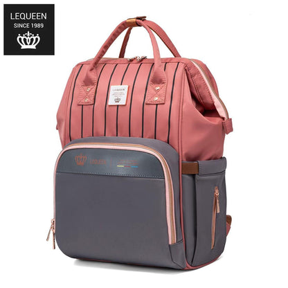 Lequeen 8th Generation Gold Classic Grey Pink - حقيبه ليكوين الجيل التامن جولد كلاسيك بينك رصاصي