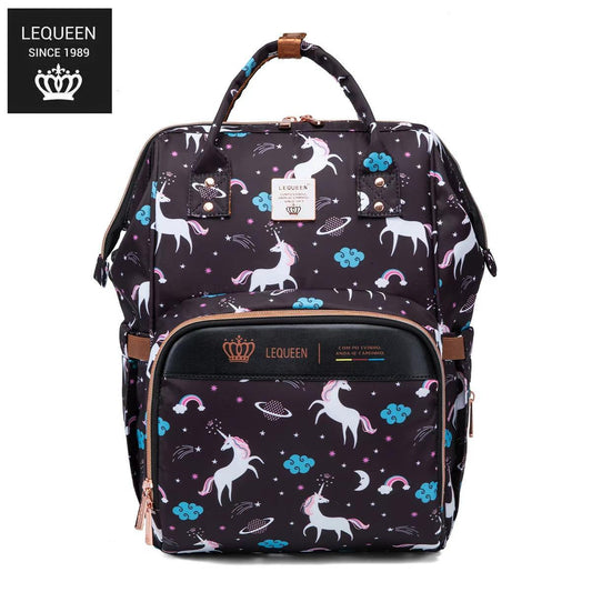 Lequeen 8th Generation Gold Classic Black Unicorn - حقيبه ليكوين الجيل التامن جولد كلاسيك يونيكورن اسود