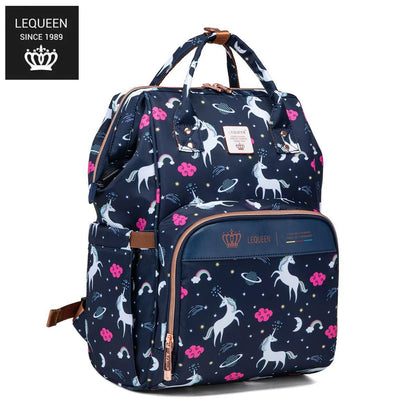 Lequeen 8th Generation Gold Classic Blue Unicorn - حقيبه ليكوين الجيل التامن جولد كلاسيك يونيكورن ازرق