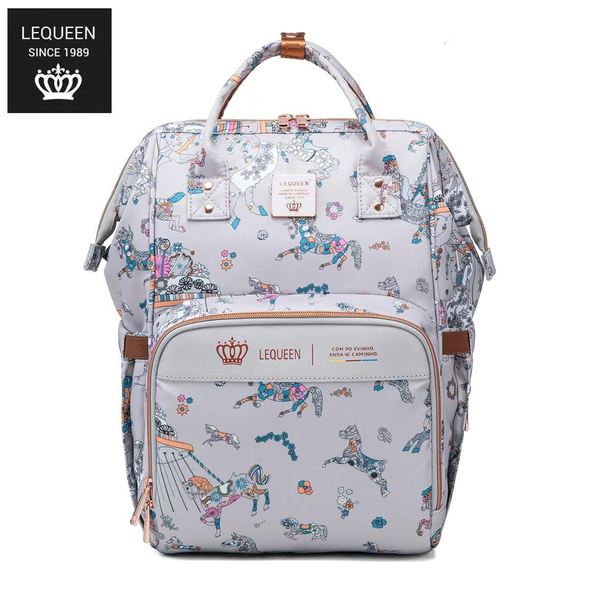 Lequeen 8th Generation Gold Classic Grey New Unicorn - حقيبه ليكوين الجيل التامن جولد كلاسيك يونيكورن رصاصي نيو
