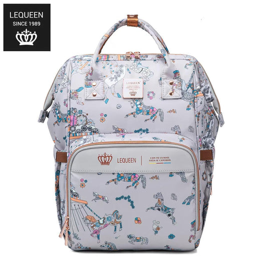 Lequeen 8th Generation Gold Classic Grey New Unicorn - حقيبه ليكوين الجيل التامن جولد كلاسيك يونيكورن رصاصي نيو