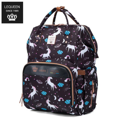 Lequeen 8th Generation Gold Classic Black Unicorn - حقيبه ليكوين الجيل التامن جولد كلاسيك يونيكورن اسود