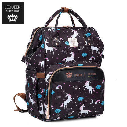Lequeen 8th Generation Gold Classic Black Unicorn - حقيبه ليكوين الجيل التامن جولد كلاسيك يونيكورن اسود