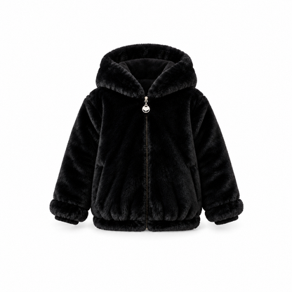 جاكيت بناتي فرو اسود
