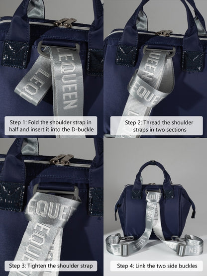 Lequeen Mini Diamond 7TH Edition Soft Waterproof Original mommy bag - Mini K Cover Blue ليكوين كروس ميني باج أعلى فئة image 5