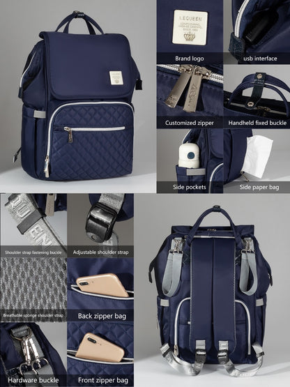 حقيبة الأم الأصلية ليكوين دايموند الجيل السابع المقاومة للماء – فخامة وعملية لا مثيل لها لجميع مستلزمات طفلك!