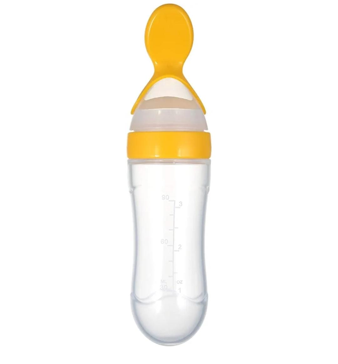 ببرونة بمعلقة للأطفال Baby food feeding bottle - orange image