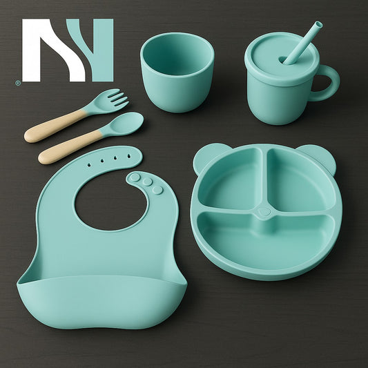 Baby Silicone Feeding Set Light Green image 0