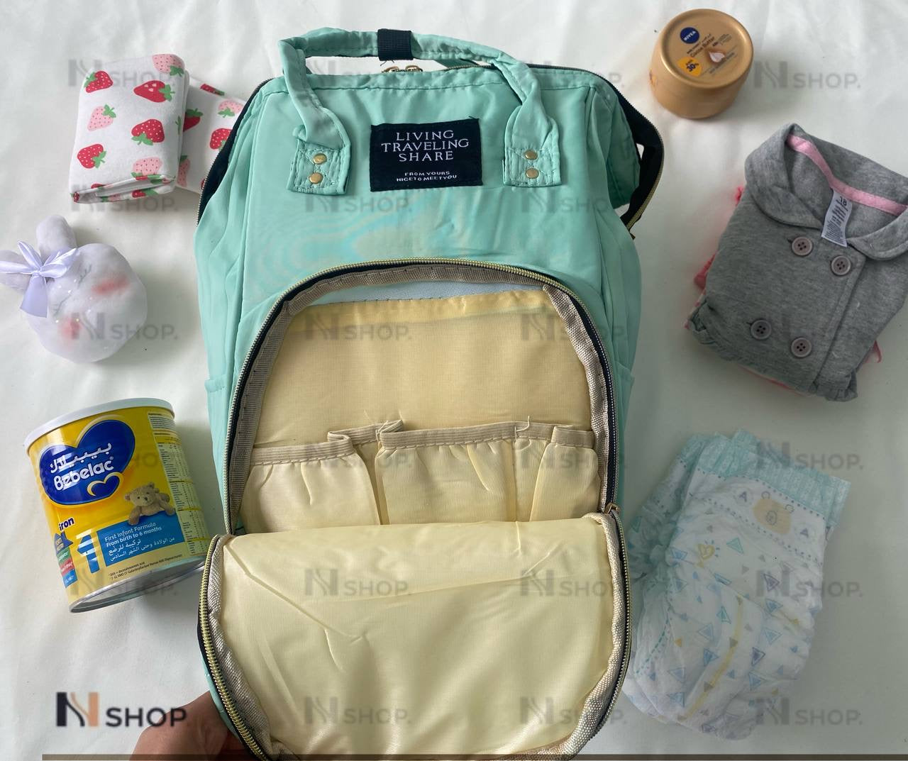 Mommy Baby Diaper bag Fashion multifunction Living high Green image 5