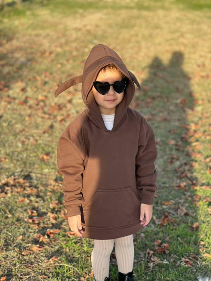 Plush Brown Hoodie for Toddlers