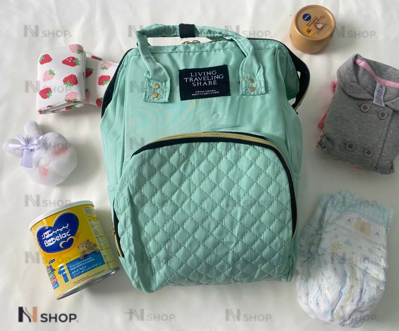 Mommy Baby Diaper bag Fashion multifunction Living high Green image 2