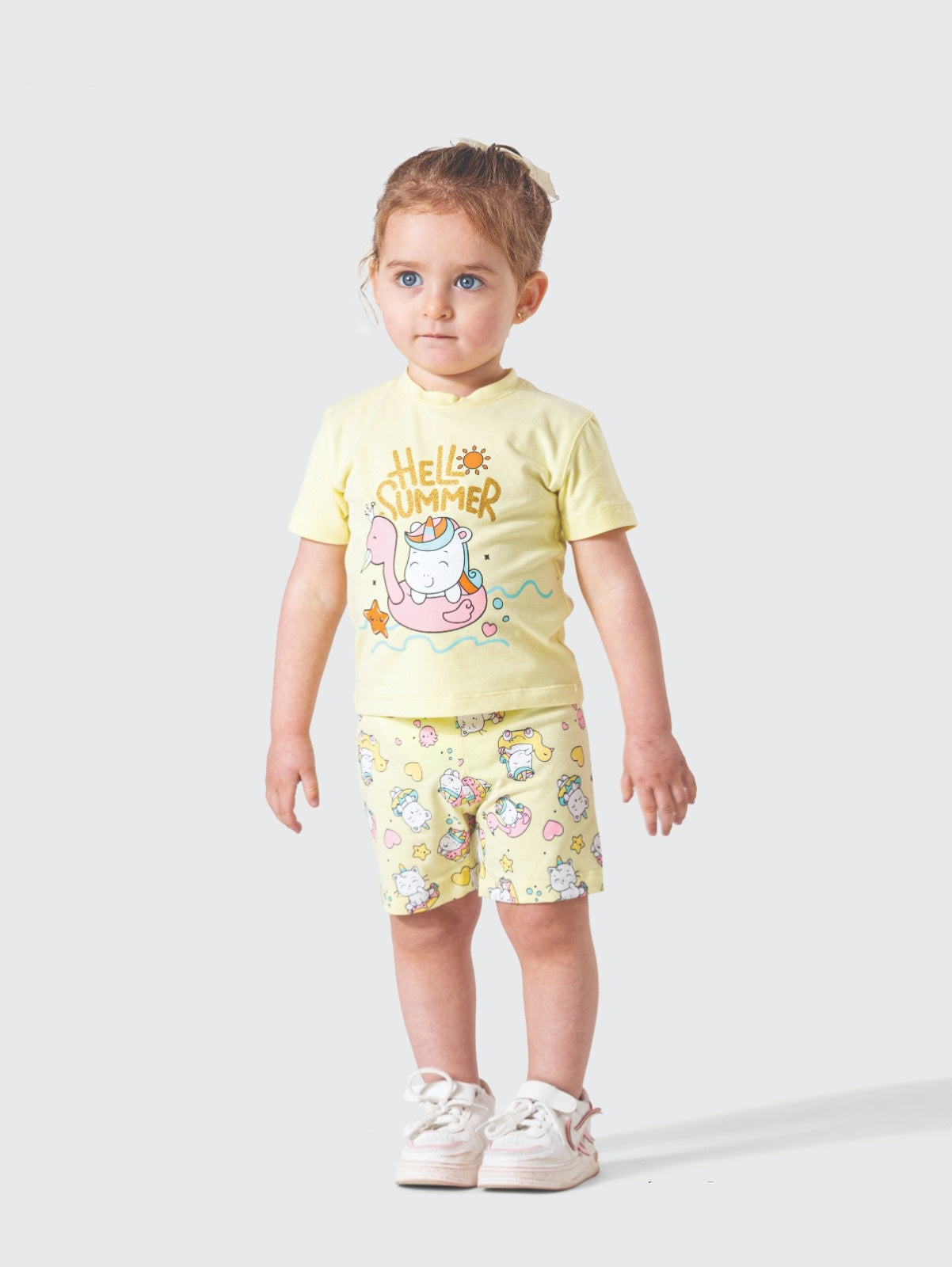 ترنج بناتي شورت يوني كورن اصفر