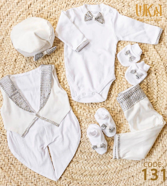 Dapper Silver Sparkle Baby Boy Birth Box Set