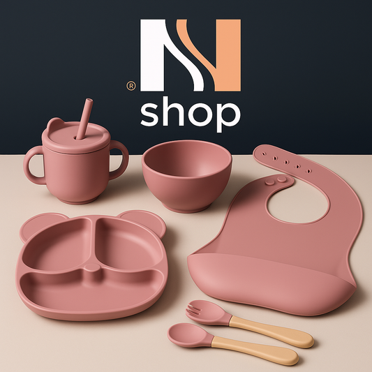 Baby Silicone Feeding Set Light Red image 0