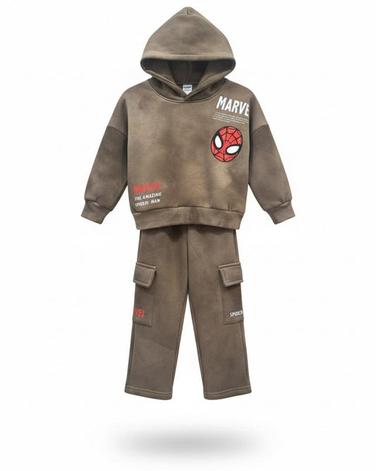 Boys' Marvel Spider-Man Cargo Tracksuit - Hoodie & Jogger Set