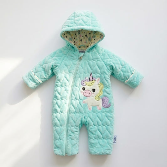 بدلة ثلج للأطفال بغطاء رأس بتصميم يونيكورن مريحة ودافئة