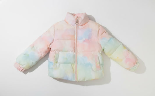 جاكيت بافربألوان الباستيل المربوطة والمصبوغة، مثالي للأطفال.