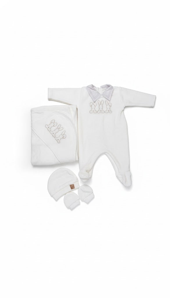 MiniBini Plush Bunny Baby Essential Set - 5-Piece Newborn Gift Box