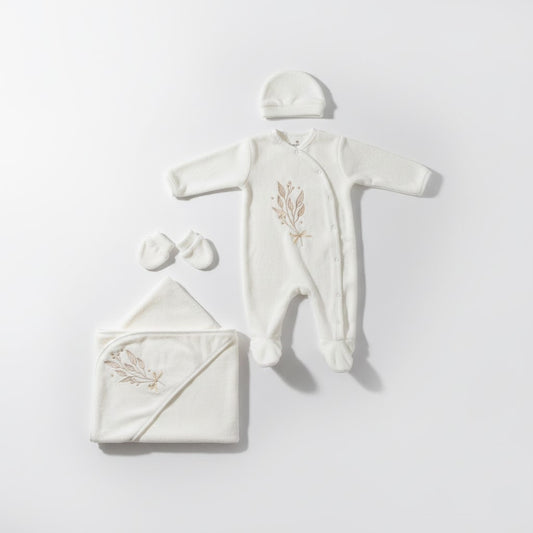 Soft Organic Cotton Baby Layette Set - Cream